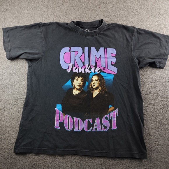 Crime Junkie Other - Crime Junkie T-Shirt Size Large Podcast Graphic Faded Black Short Sleeve